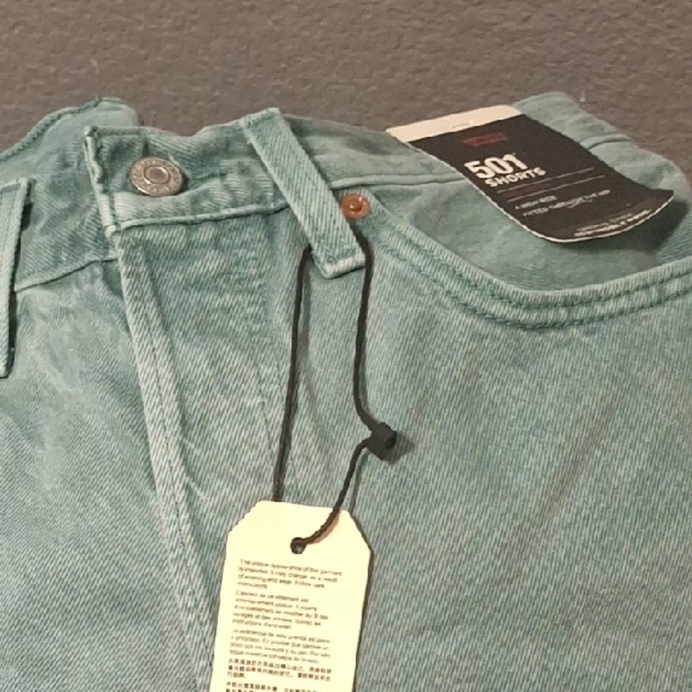 Levi's Aqua Denim Cut-Off Shorts